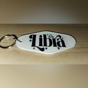 White Libra Keychain